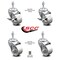 Service Caster Semi Steel Swivel TS Caster w/Roller Bearing-3" Wheels&3/8" Stems-2 w/BRK, 4PK SCC-TS20S315-SSR-381615-2-TLB-2 - alternate 1